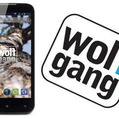 Wolfgang ( Aldi ) telefoon met blauw rubberen hoesje