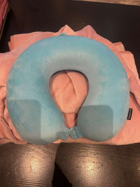 Cushion & Blanket roze en blauw