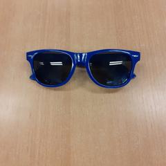 Zonnebril met blauw montuur, ha sido reportado por UVO Vervoer con iLost