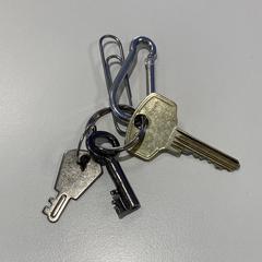 Huissleutel met karabijnhaak, twee kleine sleutels, zoals gemeld door Gemeente Ede met iLost