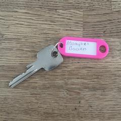 Huissleutel met roze label, segons s'ha informat a iLost