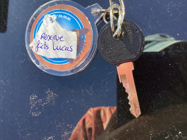 Bicycle key label: reserve fiets lucas