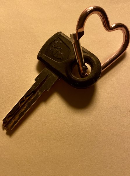 Bicycle key zwarte fietssleutel aan hartje-sleutelhanger