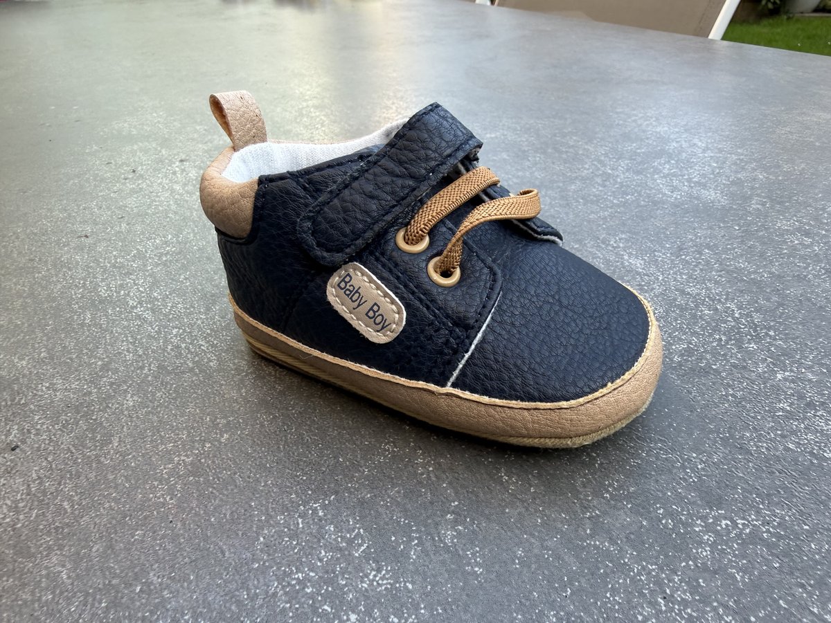 Baby shoes Blauw met beige