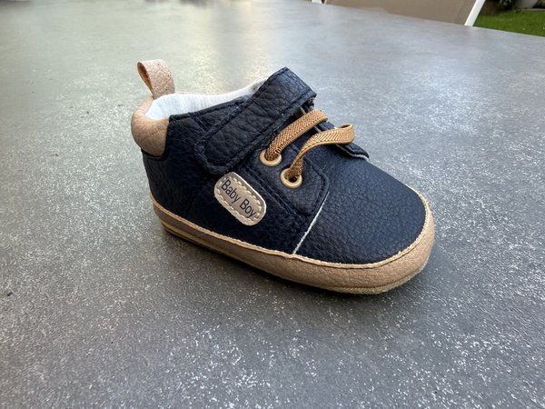Baby shoes Blauw met beige