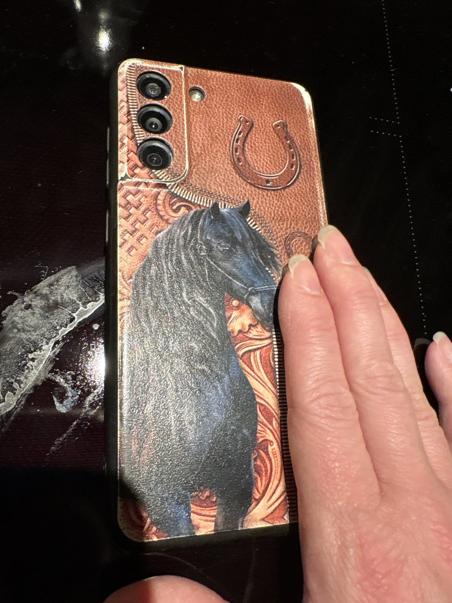 Samsung smartphone Photo van meisje en dier op beschermhoes