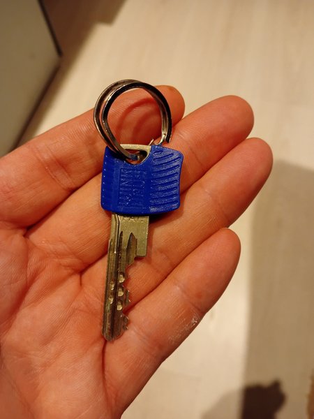 Sleutels Enkel sleutel met blauw  houder van  winkhaus